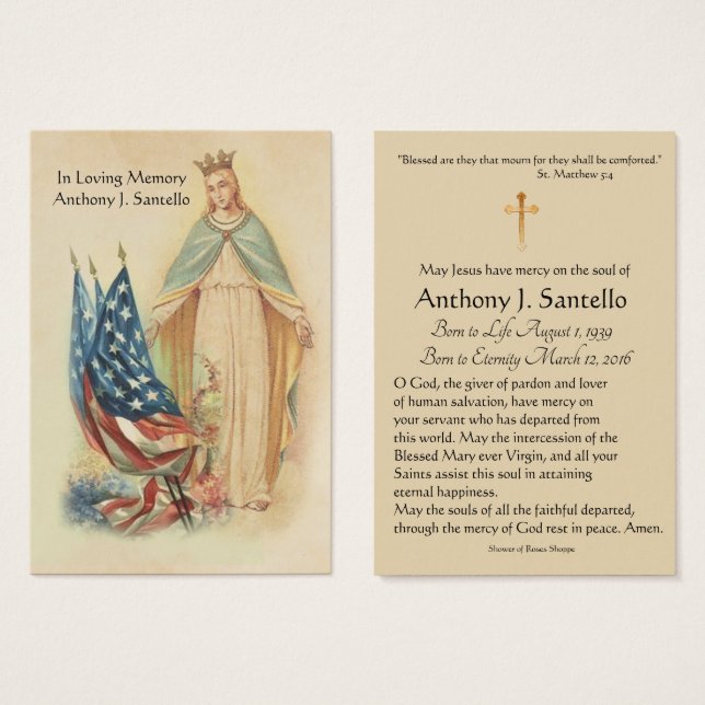 Virgem Maria Bandeiras Católicas Funeral Santa (Frente & Verso)