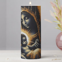 Virgem Maria com Criança Vela Religiosa