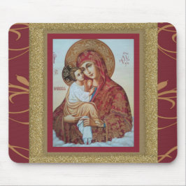 Virgem Maria com Cristo Child Mousepad ICON