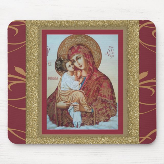 Virgem Maria com Cristo Child Mousepad ICON (Frente)