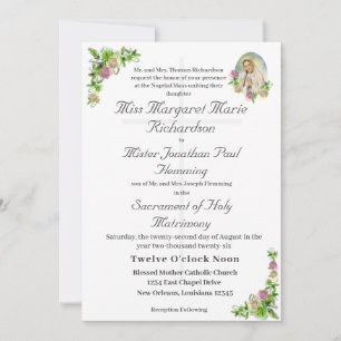 Virgem Maria Convite Católico de Casamento