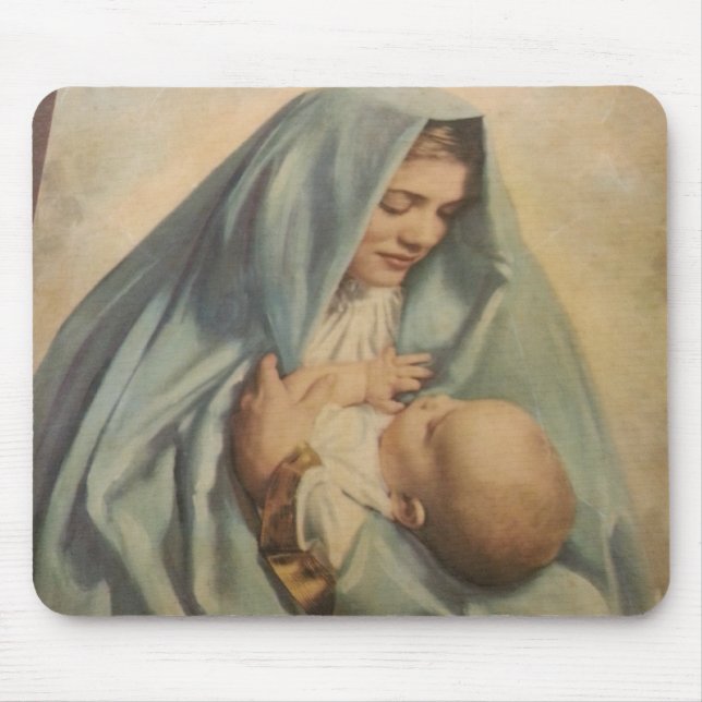 Virgem Maria e Baby Jesus Mousepad (Frente)