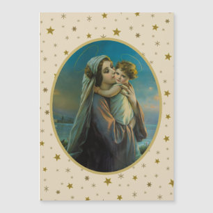 Virgem Maria e Menino Jesus em Fundo Estrelado