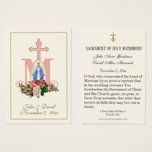 Virgem Maria Elegante Prayer Wedding Favor Card