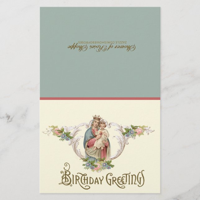 Virgem Maria Jesus  Comunhão Espiritual Aniversári (Frente)