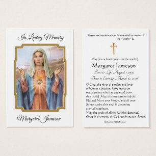 Virgem Maria Memorial Funeral Católico Santa Carte