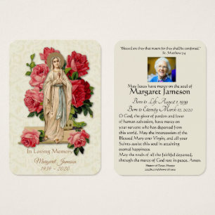 Virgem Maria Memorial Funeral Católico Santa Carte