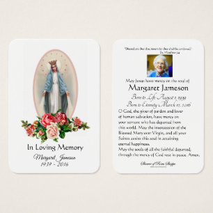Virgem Maria Memorial Funeral Católico Santa Carte