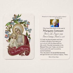 Virgem Maria Memorial Funeral Católico Santa Carte
