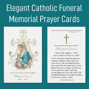 Virgem Maria Memorial Funeral Católico Santa Carte
