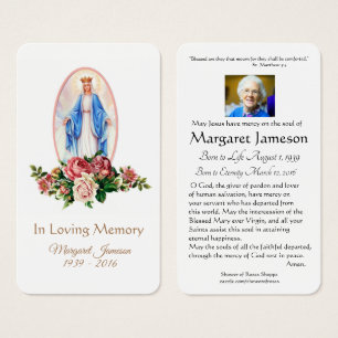 Virgem Maria Memorial Funeral Católico Santa Carte