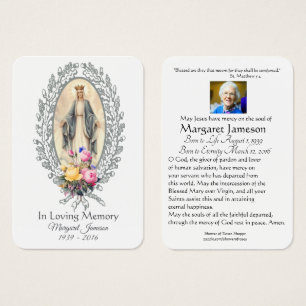 Virgem Maria Memorial Funeral Católico Santa Carte