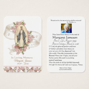 Virgem Maria Memorial Funeral Católico Santa Carte