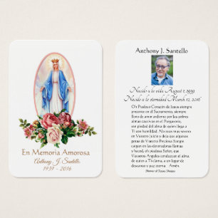 Virgem Maria Memorial Funeral Espanhol - Cartão S