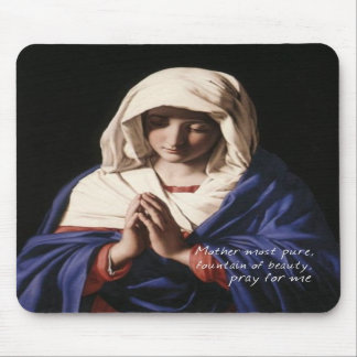 Virgem Maria Mousepad com oração