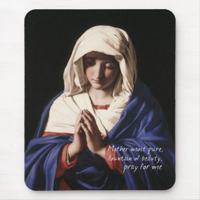 Virgem Maria Mousepad com oração (Frente)