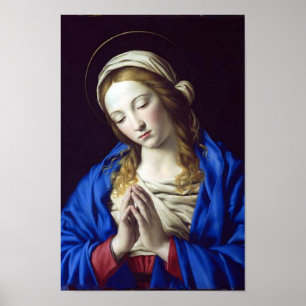Virgem Maria no poster da oração