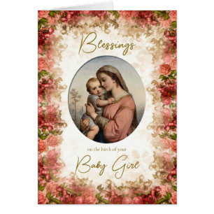 Virgem Maria Parabéns Católicos Novo Cartão de Beb