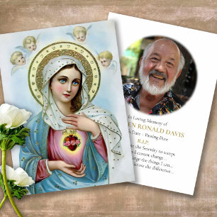 Virgem Memorial Funeral Mary Prayer Cartões de con