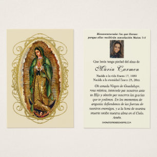 Virgem México Guadalupe Oração Funeral Espanhola