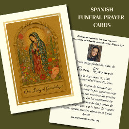 Virgem México Guadalupe Oração Funeral Espanhola