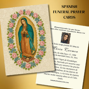 Virgem México Guadalupe Oração Funeral Espanhola