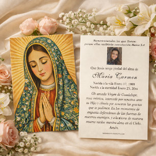 Virgem México Guadalupe Oração Funerária Espanhola