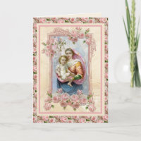 Virgem Religiosa Maria Cartões de Vintagem Católic