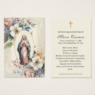 Virgem Religiosa Maria Oração Memorial Funeral