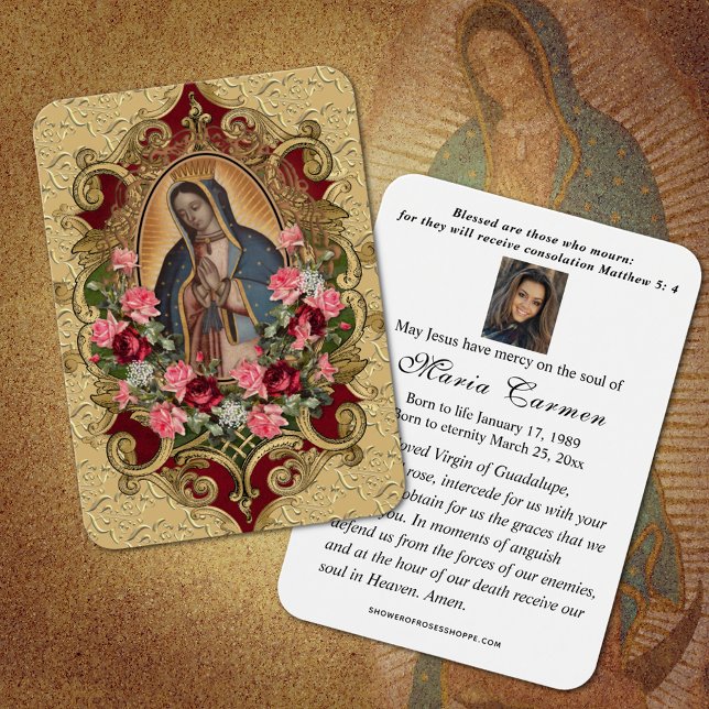 Virgem Religiosa Mary Guadalupe Funeral Católica (TRADITIONAL CATHOLIC OUR LADY OF GUADALUPE FUNERAL PRAYER CARDS)