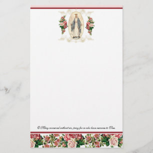 Virgem Religiosa Mary Vintage Oração Católica