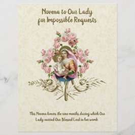 Virgem Religiosa Mary Vintage Oração Católica