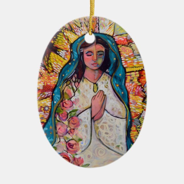 Virgin de enfeites de natal de Guadalupe (Frente)