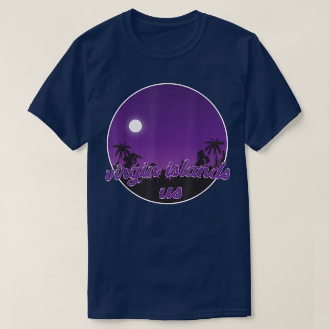 virgin islands us By night with Palms T-Shirt (Frente do Design)