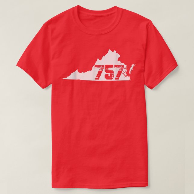Virginia Beach 757 Area Code T-Shirt (Frente do Design)
