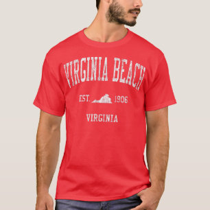 Virginia Beach VA T-Shirt Vintage Sports Design Te