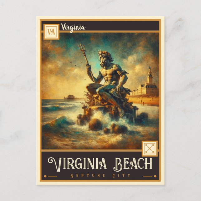 Virginia Beach, Virginia | Cartão postal Vintage (Frente)