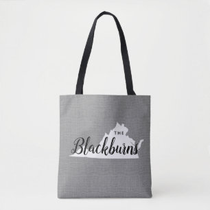 Virginia Family MonogramState Tote Bag
