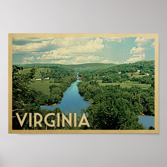 Virginia Viagens vintage Poster James River (Frente)
