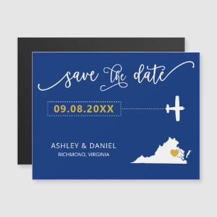 Virginia Wedding Salve o Cartão de Data, Mapa