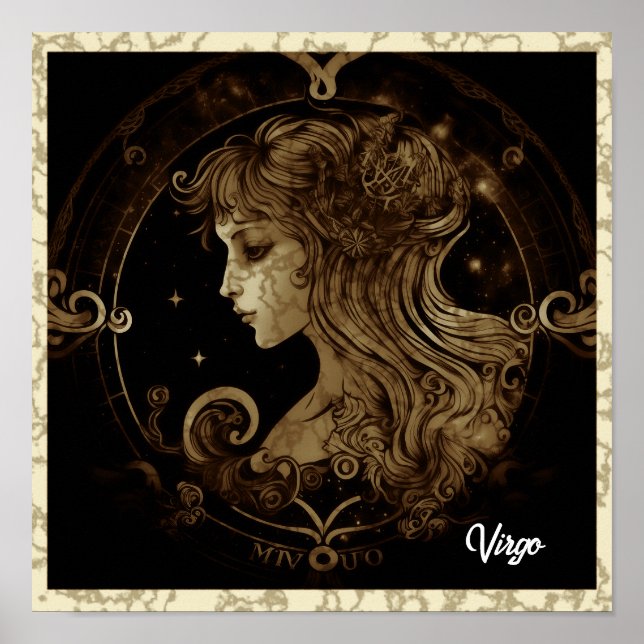 Virgo Sinal Wall Art Poster (Frente)