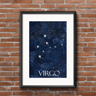 Virgo starsign Poster com nome, sinal de estrela z