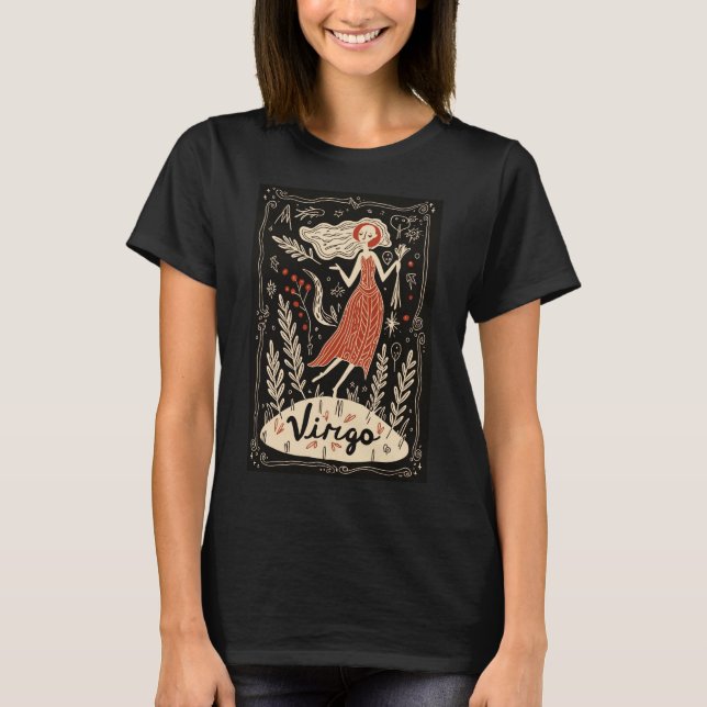 Virgo - T-Shirt Celestial Zodiac Art (Frente)