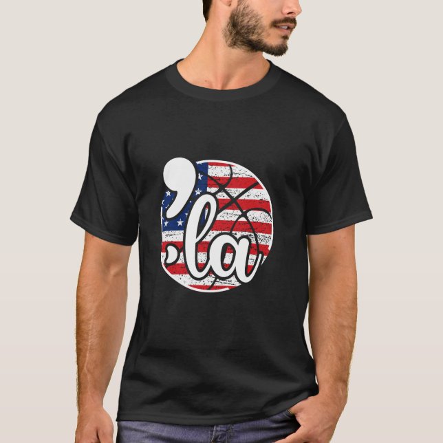 Vírgula La para Camisa de Ventiladores de Basquete (Frente)
