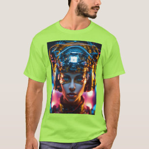 Visão Cyberpunk - Camisa T-Futurística e Alta Tecn