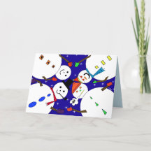 Visão da Cartões de natal Feliz de Snowmen