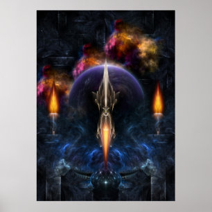 Visão De Voo Fractal Art Wall Poster