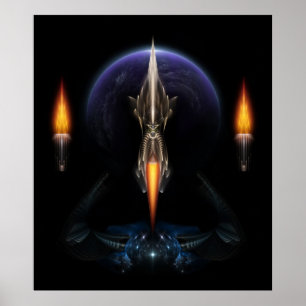 Visão De Voo Na Poster De Parede De Arte Fractal P