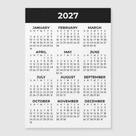Visão do Ano Completo 2027 Calendário Magnético Pr