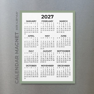 Visão do Ano Completo Calendário Magnético 2027 Ve